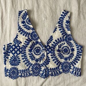 Floral Embroidery Crop Top